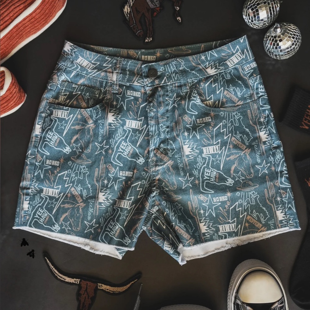 Cowtown Cosmo Denim Shorts